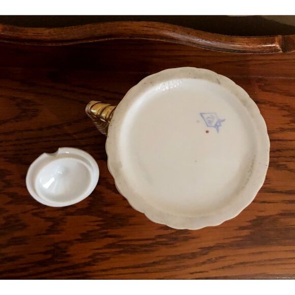 Antique Rudolstadt Germany Hand Painted Porcelain Chocolate Pot - Picture 8 of 8